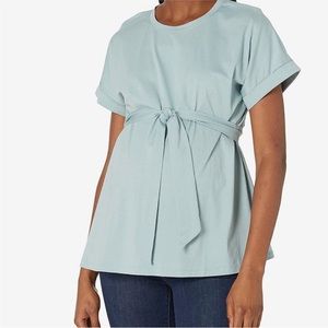 Jessica Simpson Maternity Roll Cuff Tie Front Tee Shirt new without Tag S